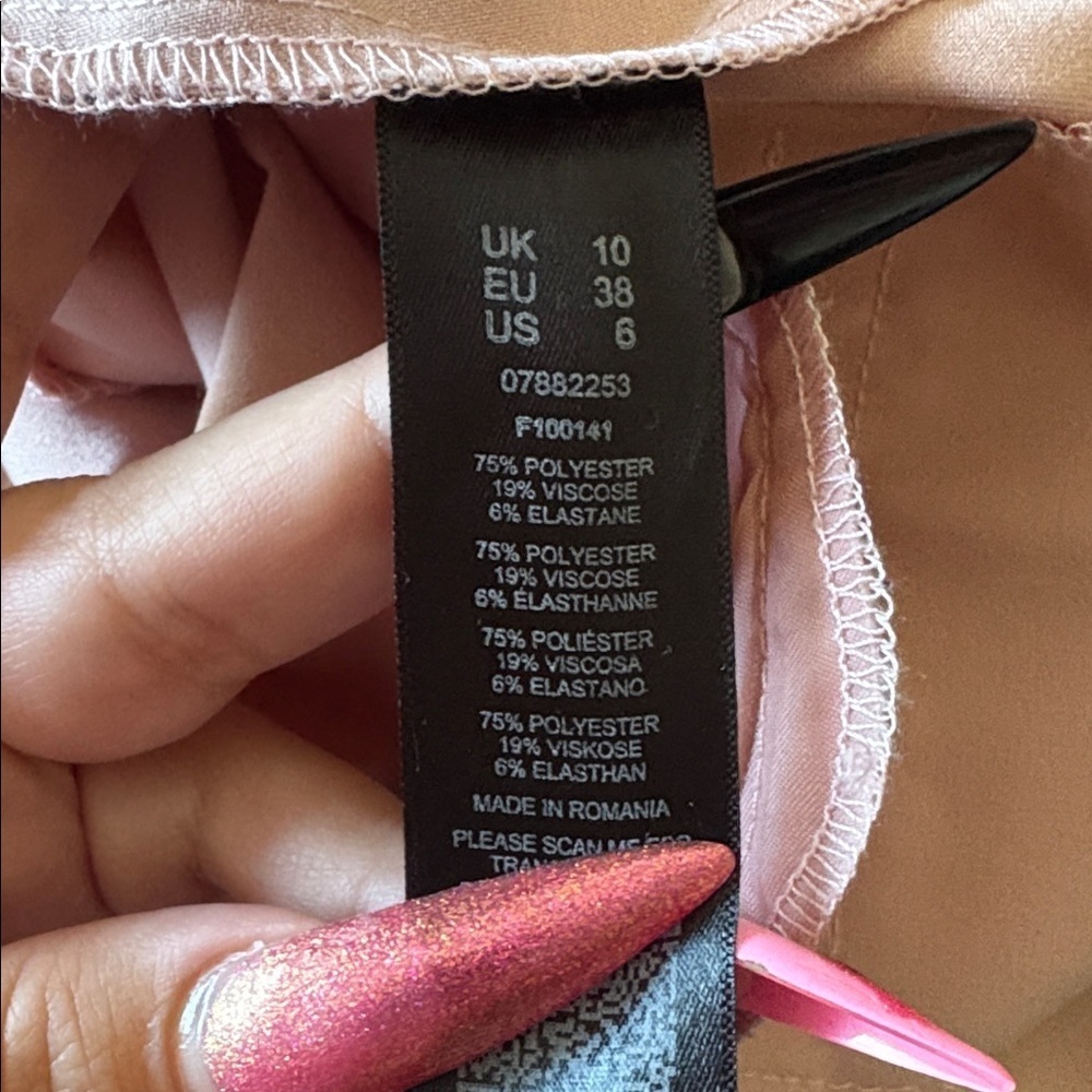 ASOS Pink Wide Leg Trouser Pants Size 6 - Picture 6 of 6